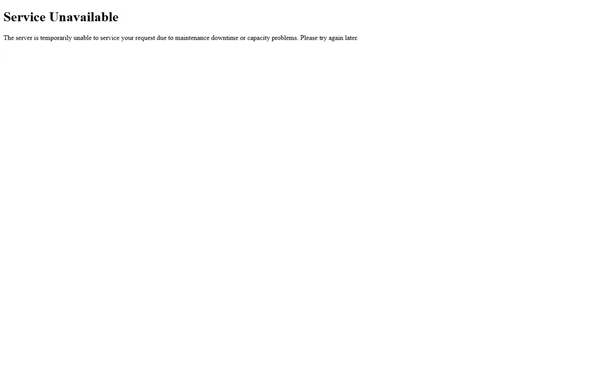 tripleselect.nl toont 503 Service Unavailable
